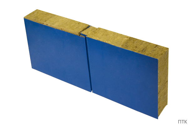 Стеновая трехслойная сэндвич-панель со скрытым креплением SECRET FIX 100mm (МВ)